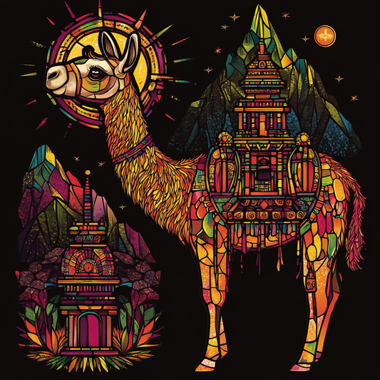 Abstract Llama in Peru Diamond Art Kit
