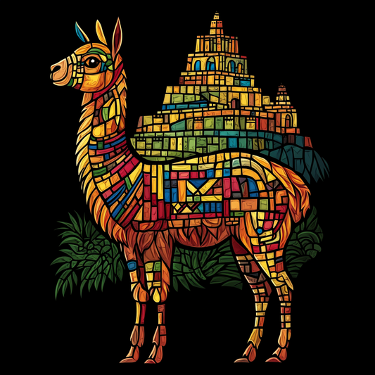 Abstract Llama and Ruins Diamond Art Kit