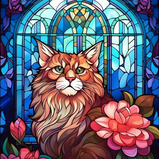 Abstract Maine Coon Diamond Art Kit