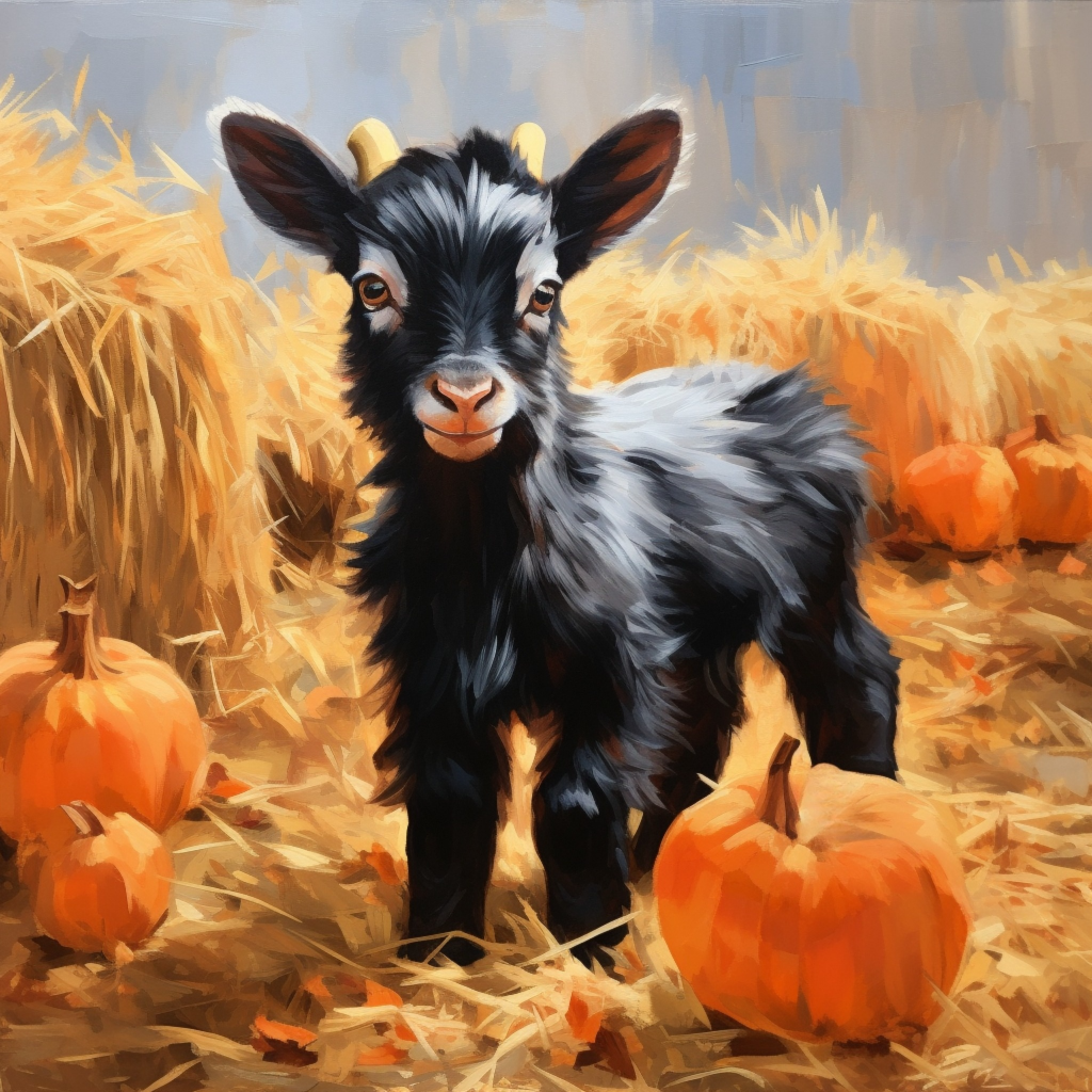 Abstract Male Pygmy Goat Diamond Art Kit