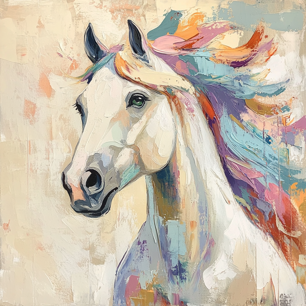 Abstract Mane Painted Horse Diamond Art Kit