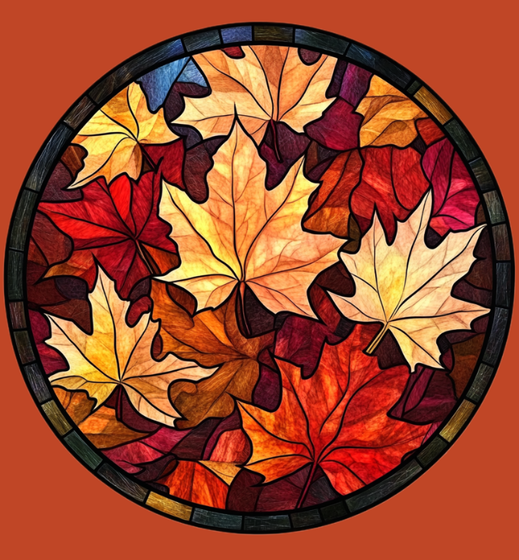 Abstract Maple Leaves Circle Diamond Art Kit