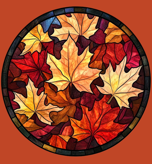 Abstract Maple Leaves Circle Diamond Art Kit
