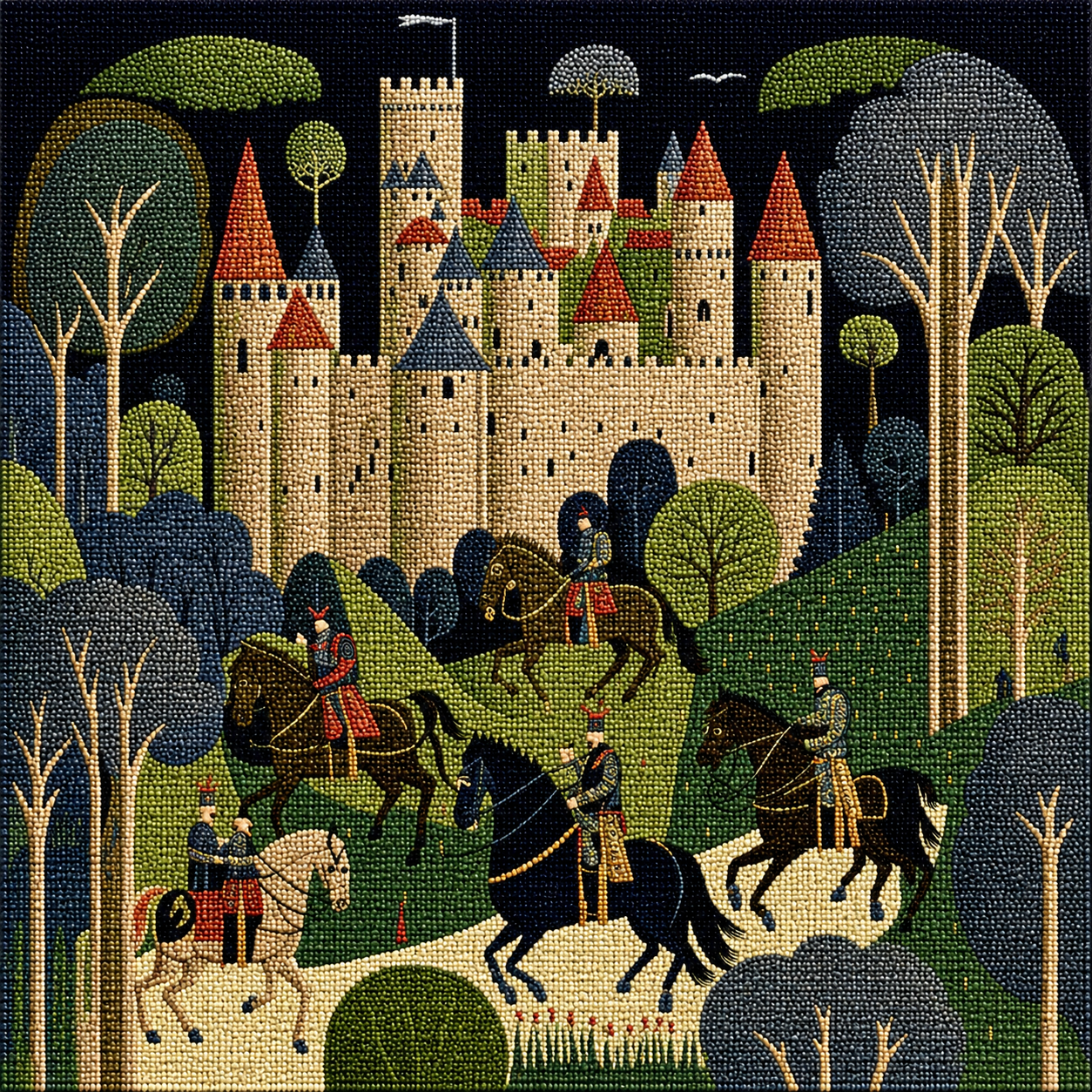 Abstract Medieval Castle Diamond Art Kit