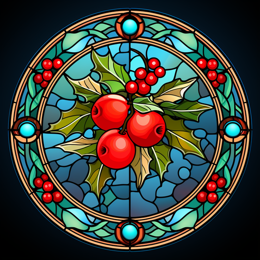 Abstract Mistletoe Circle Diamond Art Kit