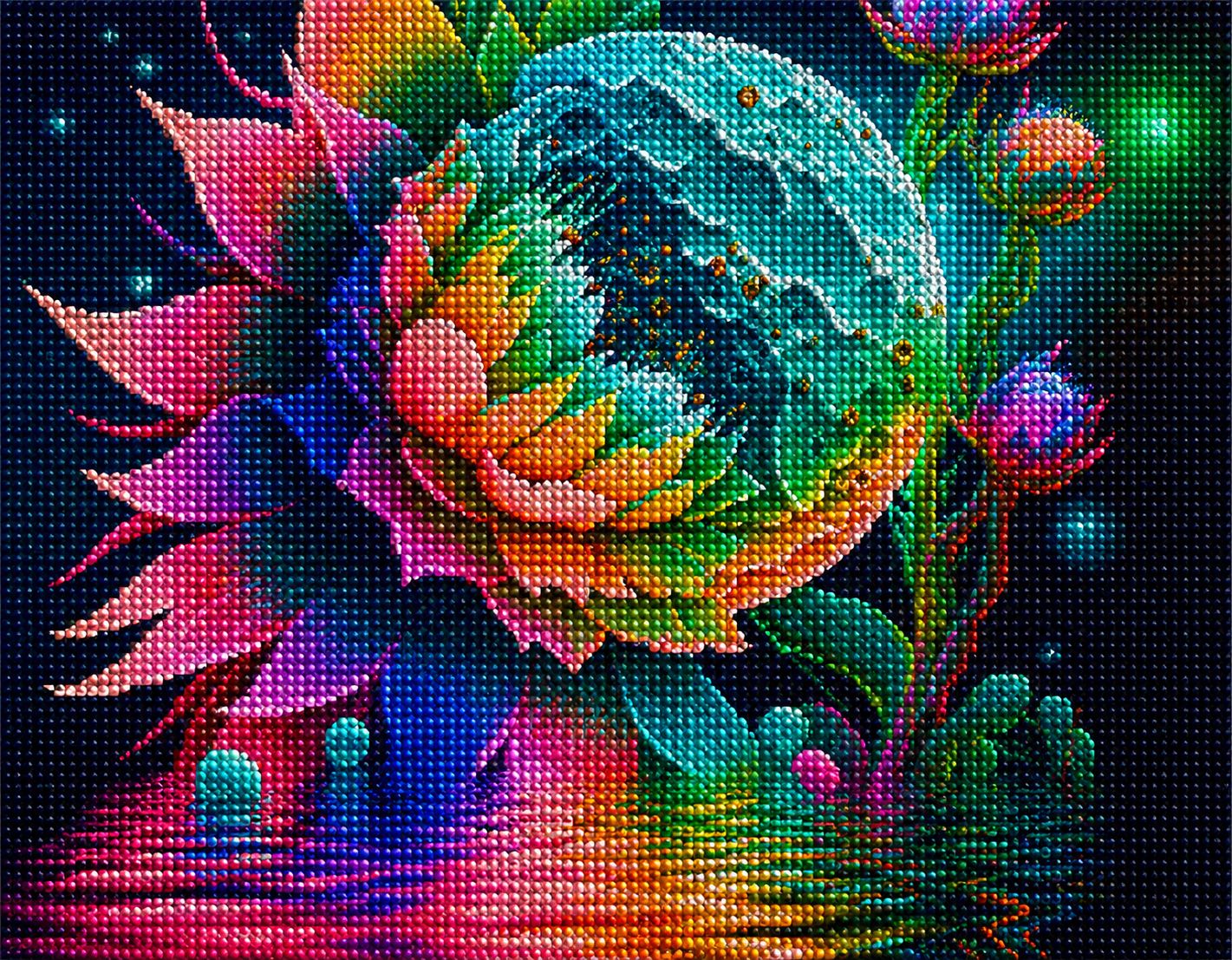 Abstract Moonflower Diamond Art Kit — diamond art kit canvas