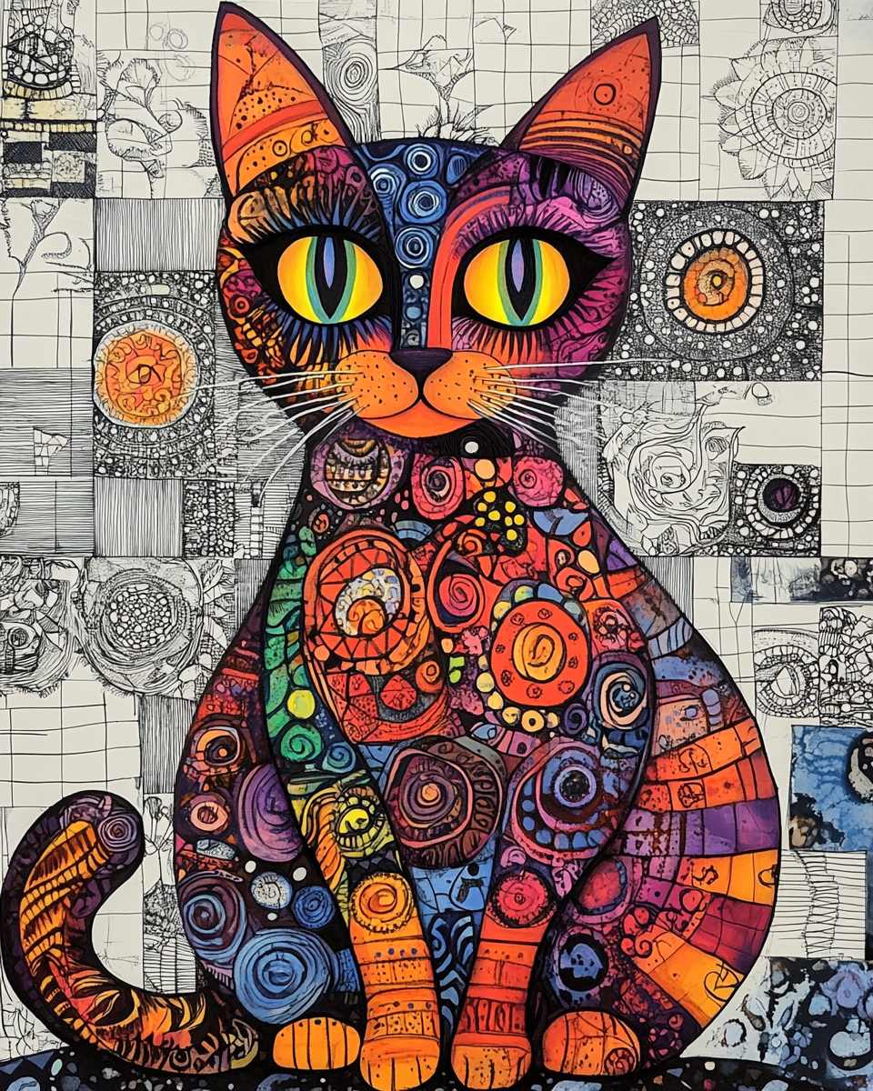 Abstract Patterns Cat Diamond Art Kit