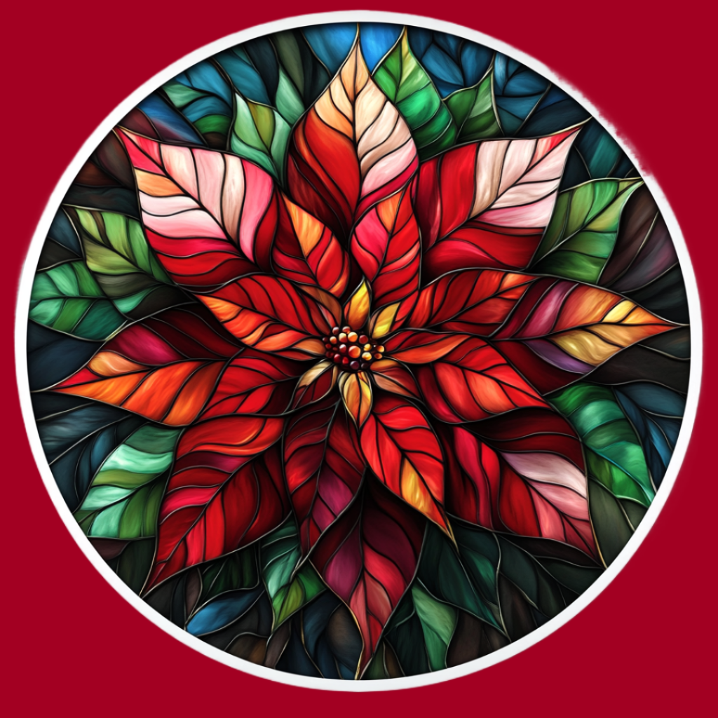 Abstract Poinsettia Circle Diamond Art Kit