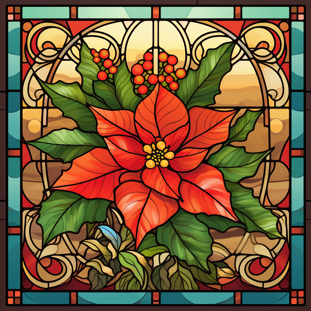 Abstract Poinsettia Square Diamond Art Kit