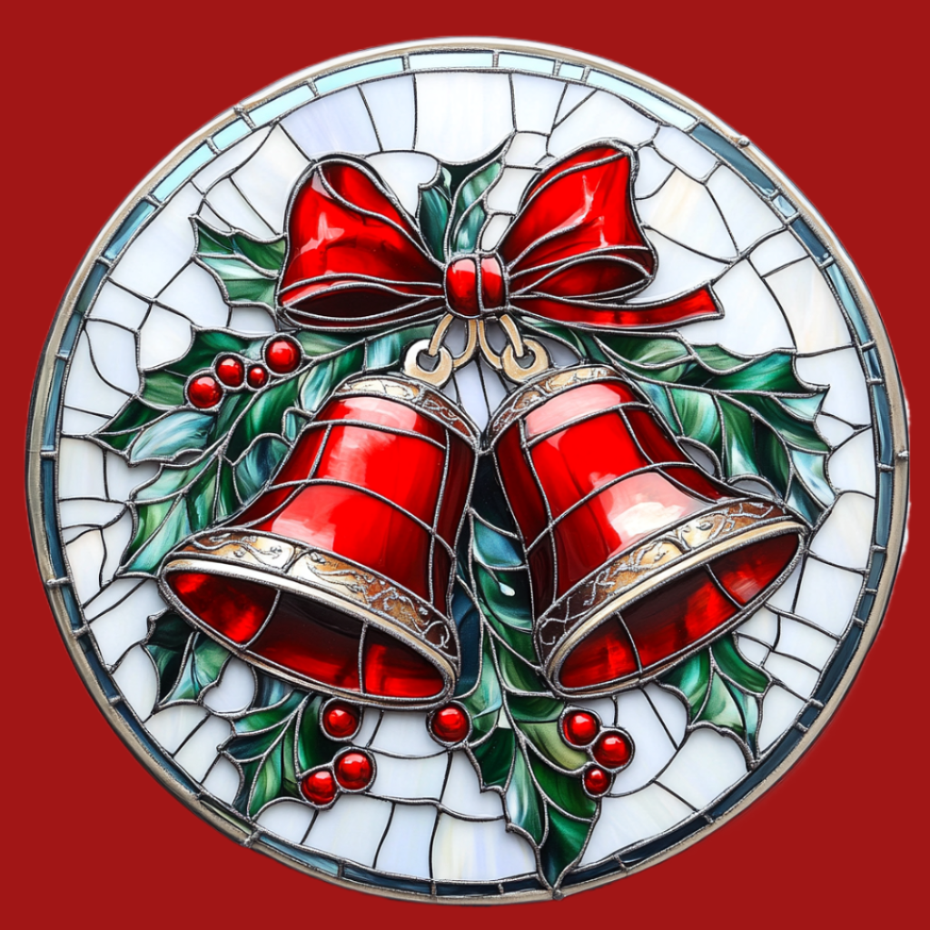Abstract Red Christmas Bell Circle Diamond Art Kit