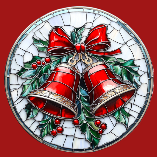 Abstract Red Christmas Bell Circle Diamond Art Kit