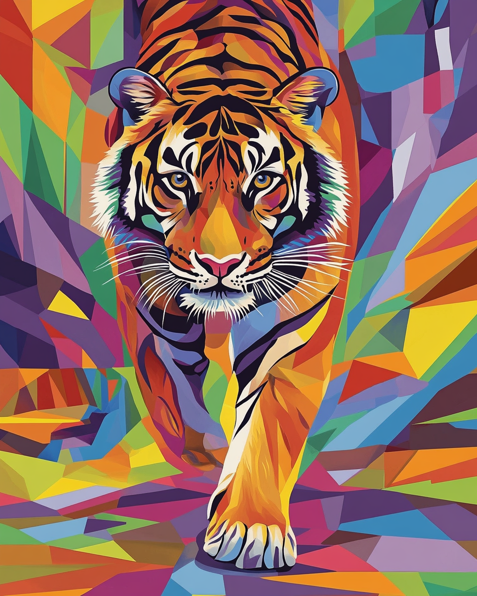 Abstract Shape Tiger Diamond Art Kit