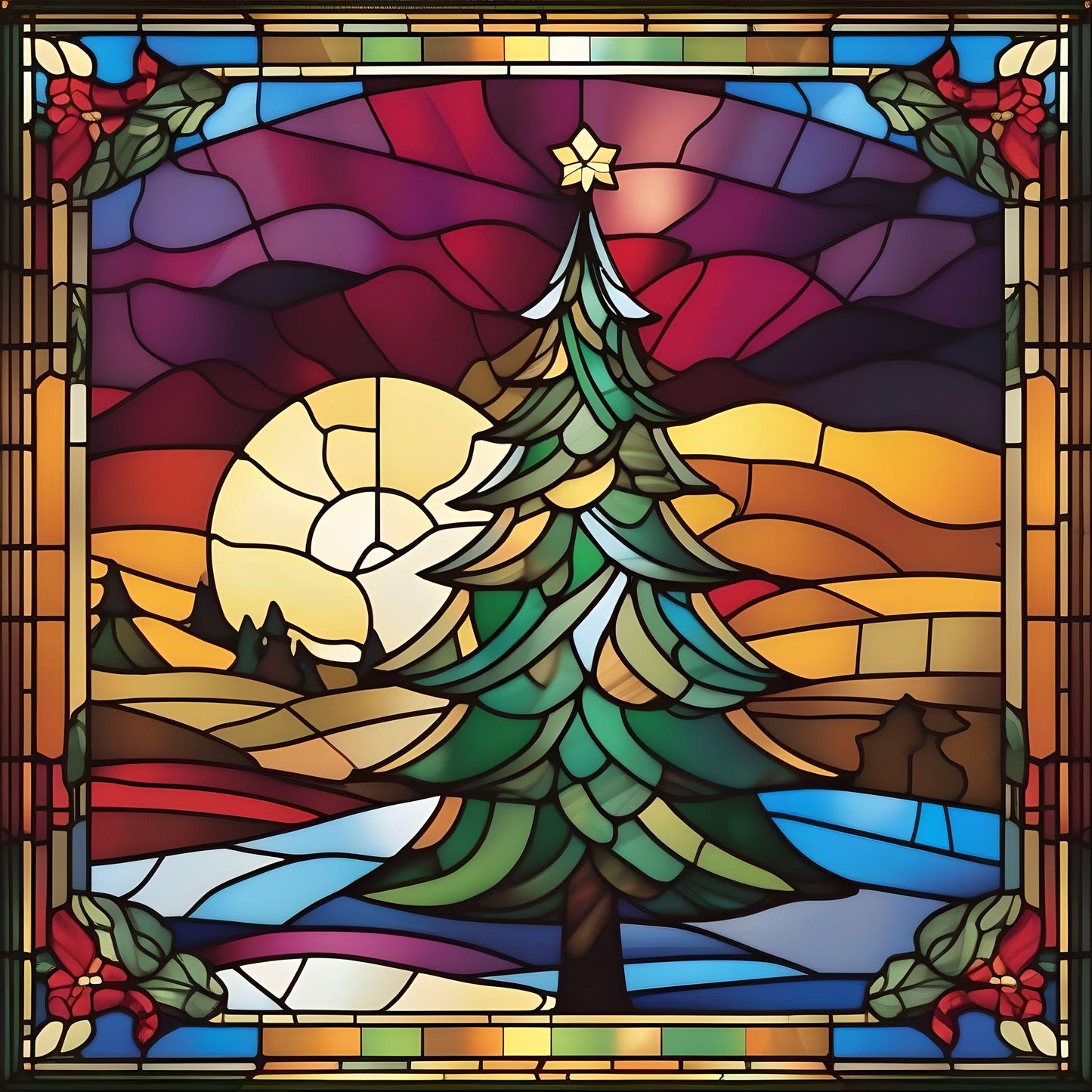 Abstract Star Christmas Tree Diamond Art Kit