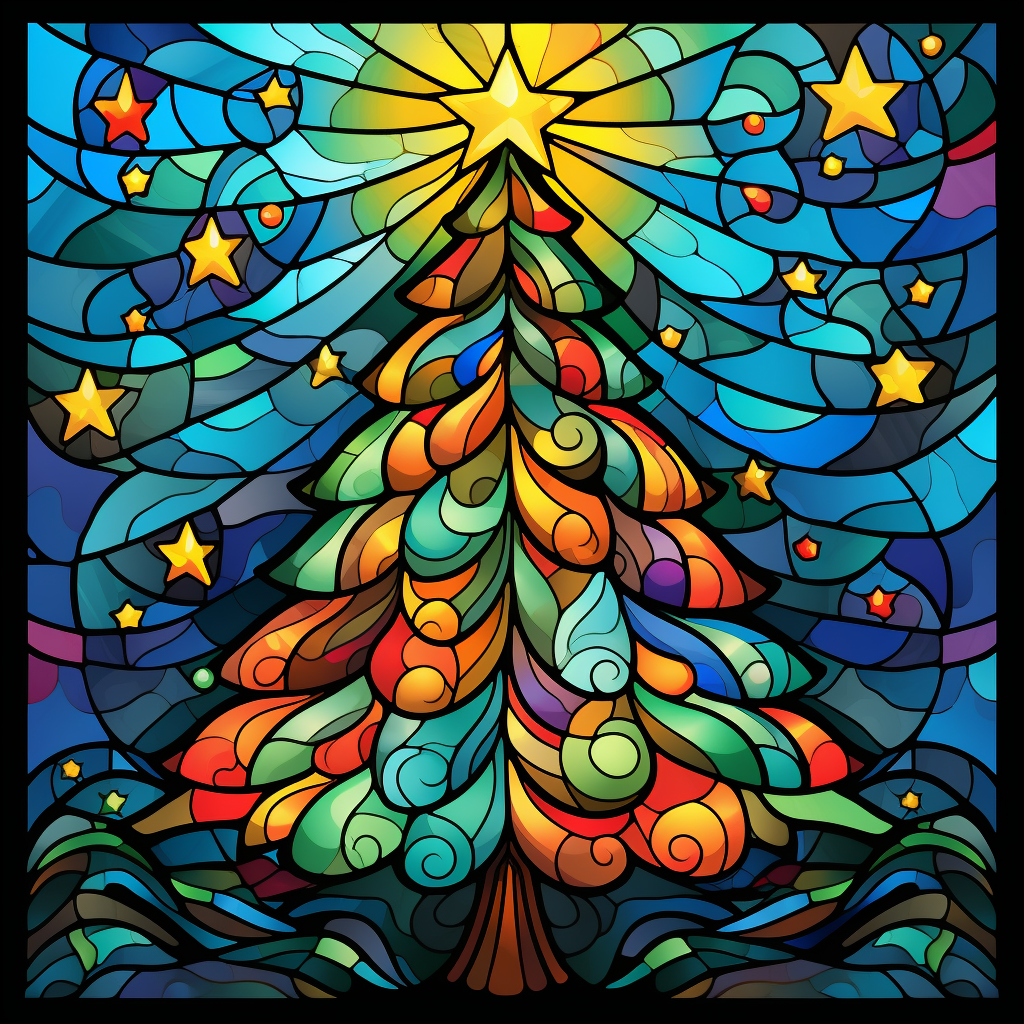 Abstract Star Tree at Christmas Diamond Art Kit
