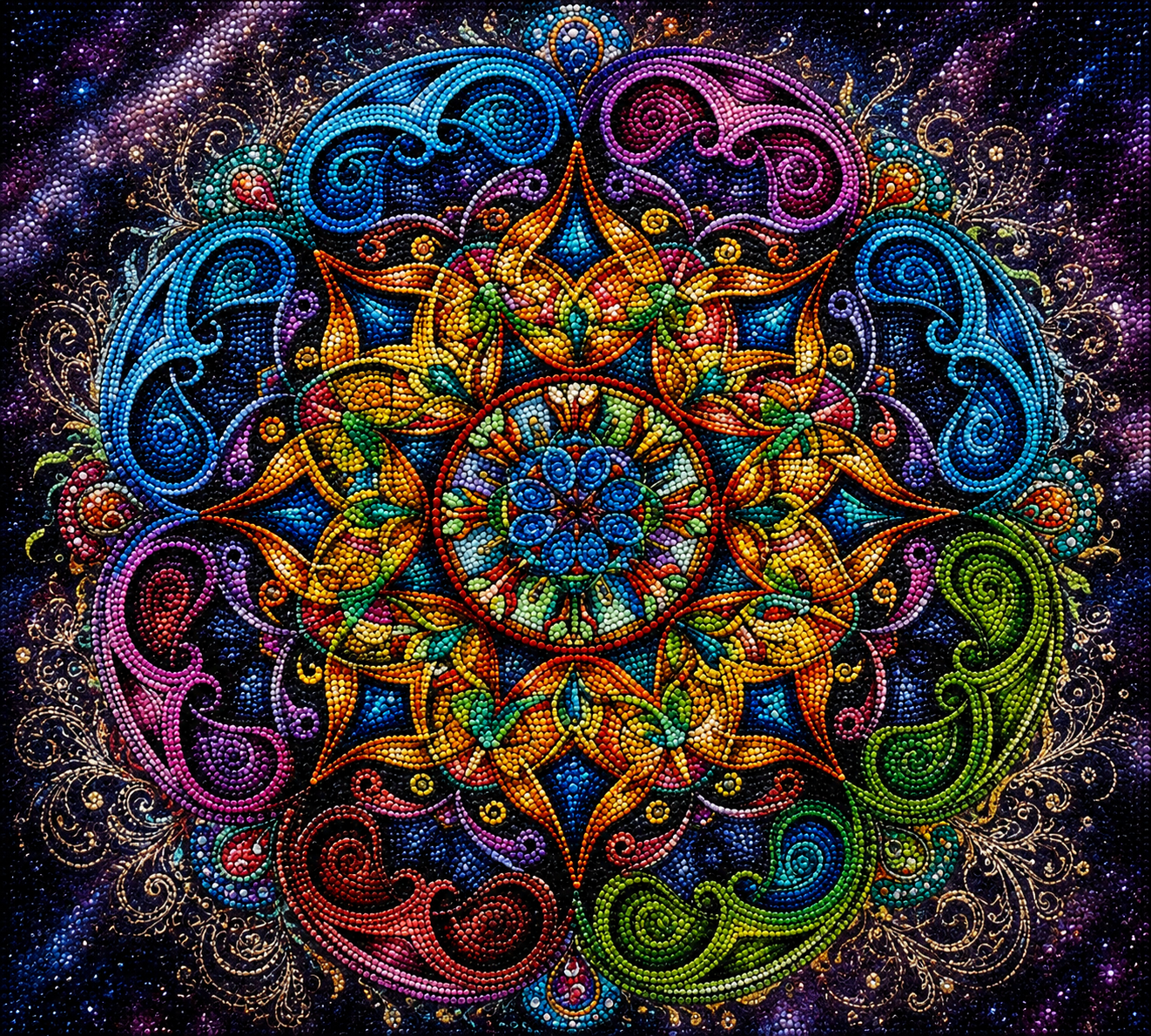 Abstract Swirls Mandala Diamond Art Kit