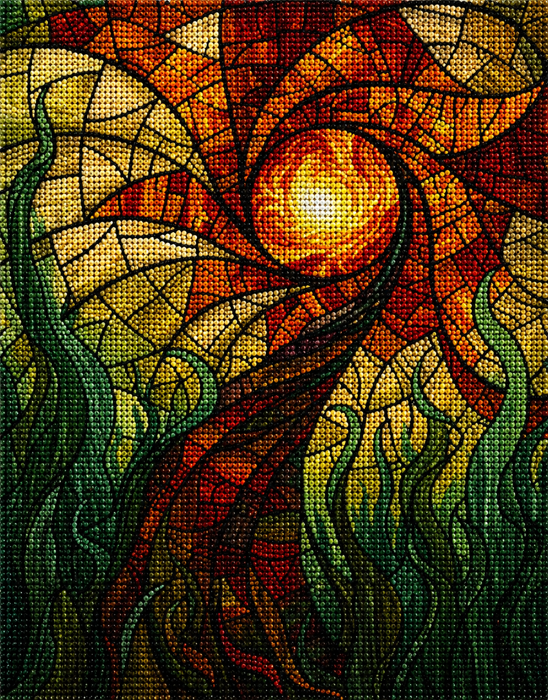Abstract Tree Sun Diamond Art Kit — diamond art kit canvas