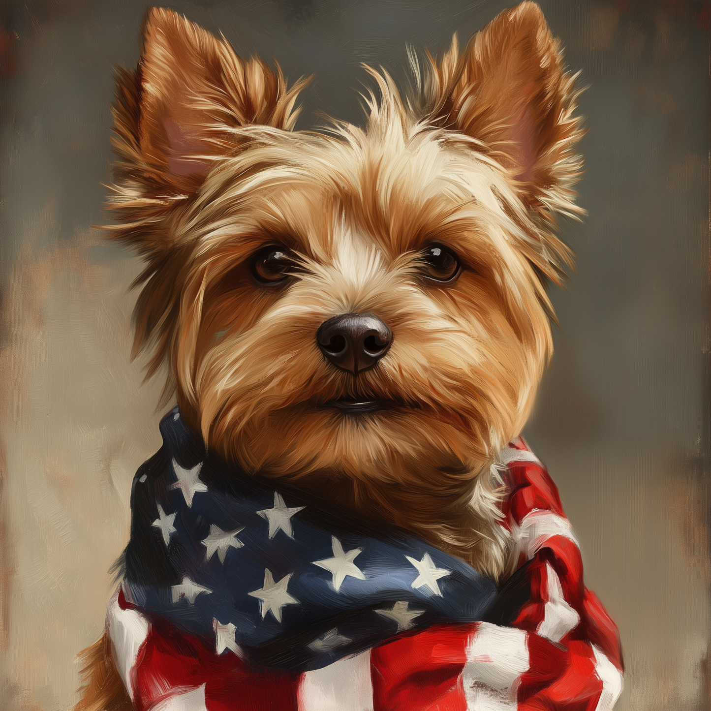 American Flag Yorkie Diamond Art Kit