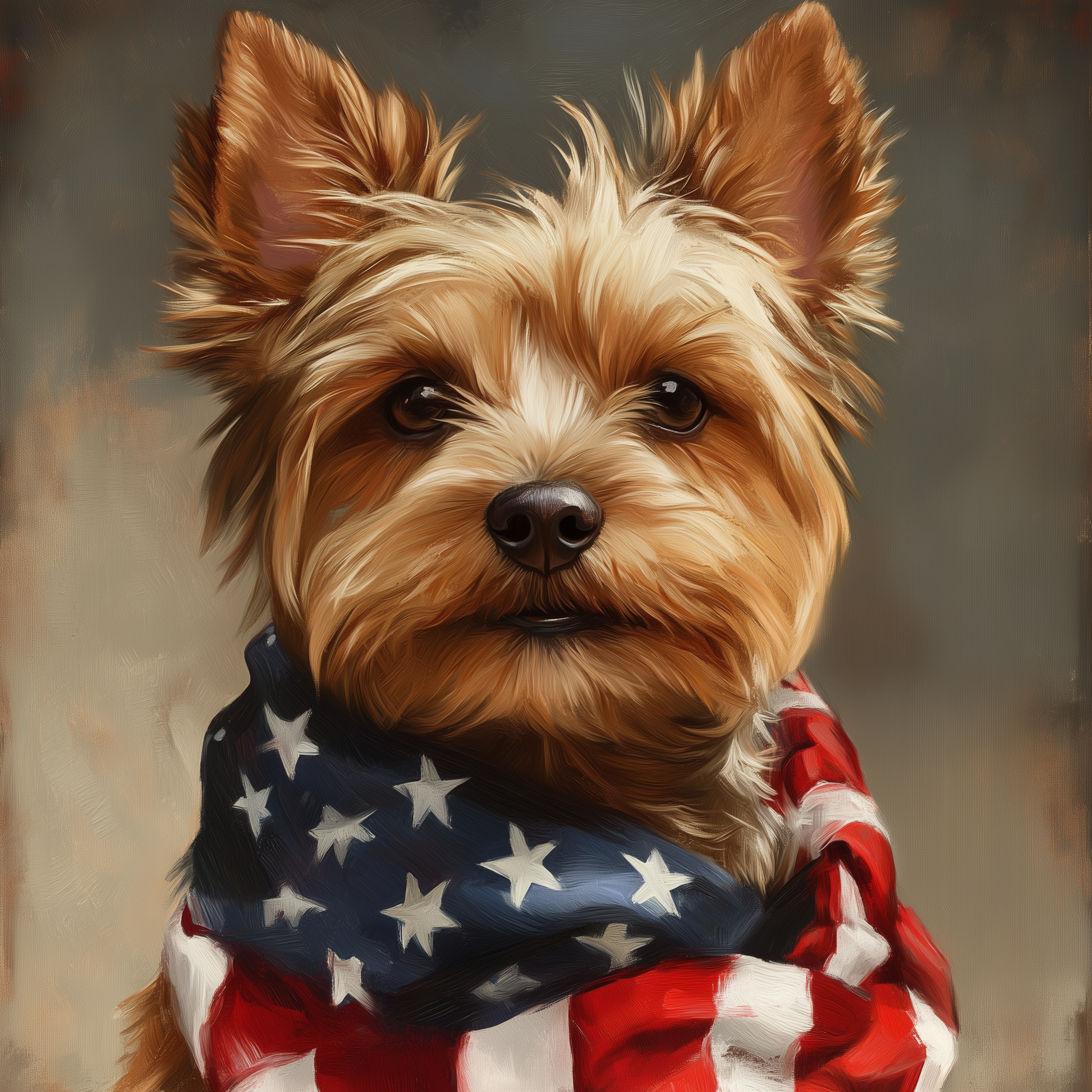 American Flag Yorkie Diamond Art Kit