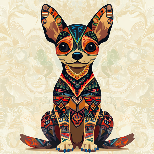 American Indian Art Chihuahua Diamond Art Kit