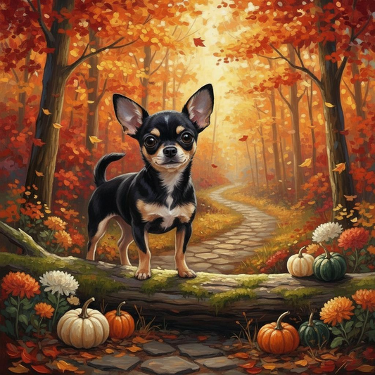 Autumn Forest Chihuahua Diamond Art Kit