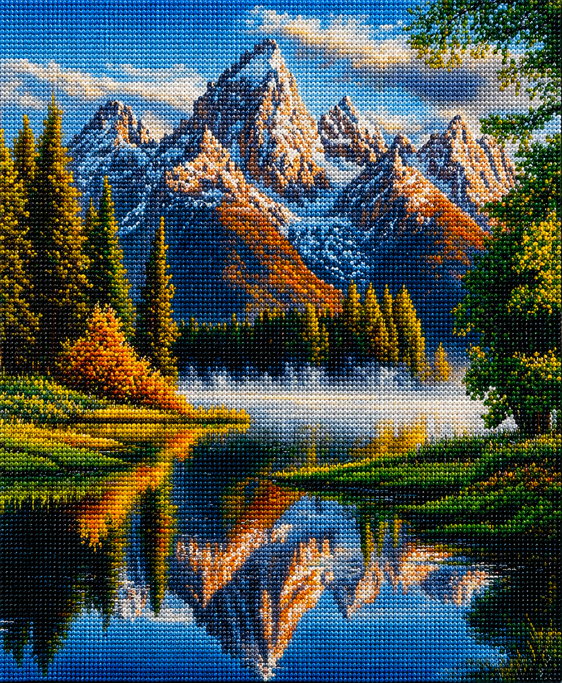Autumn Mountain Reflection Diamond Art Kit