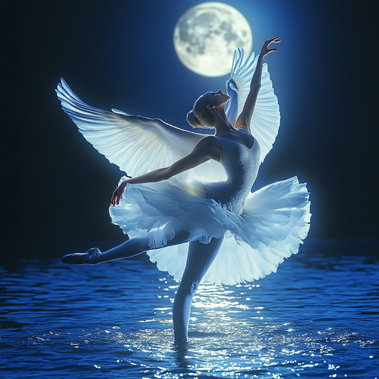 Ballet Dancer on Swan Lake Diamond Art Kit
