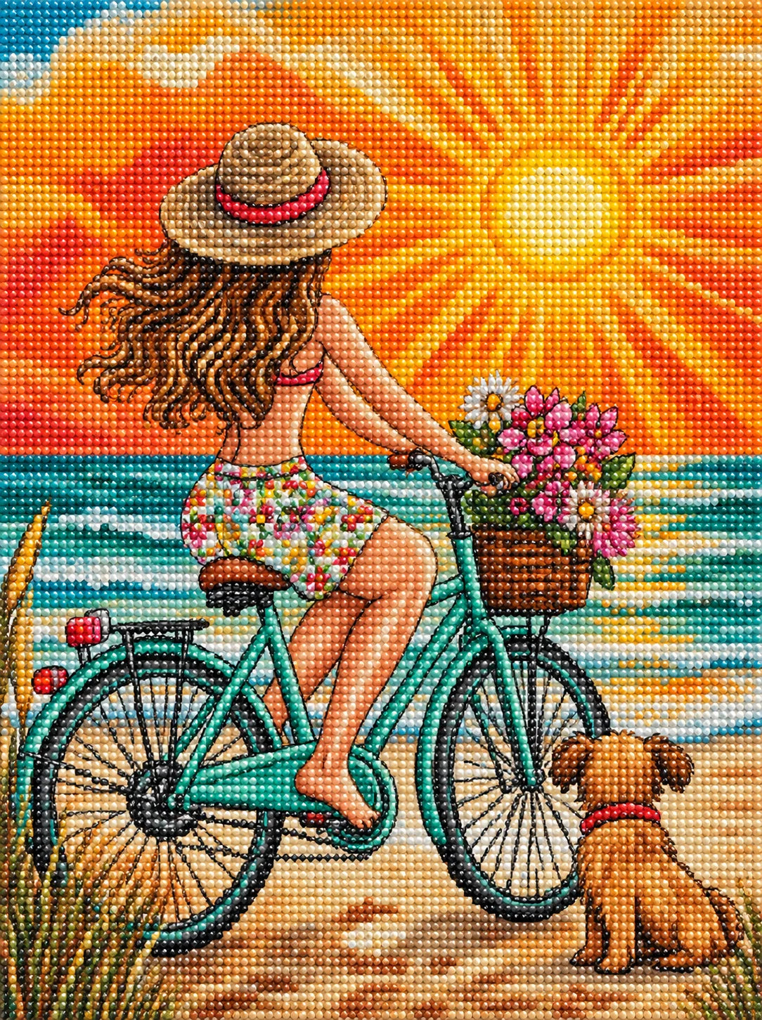 Beach Bike In The Sun Diamond Art Kit