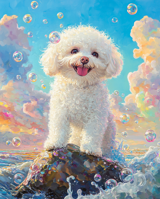 Bichon Frise Sea Rock Diamond Art Kit