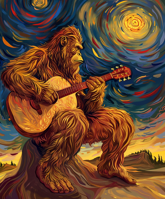 Bigfoot and Guitar Diamond Art Kit
