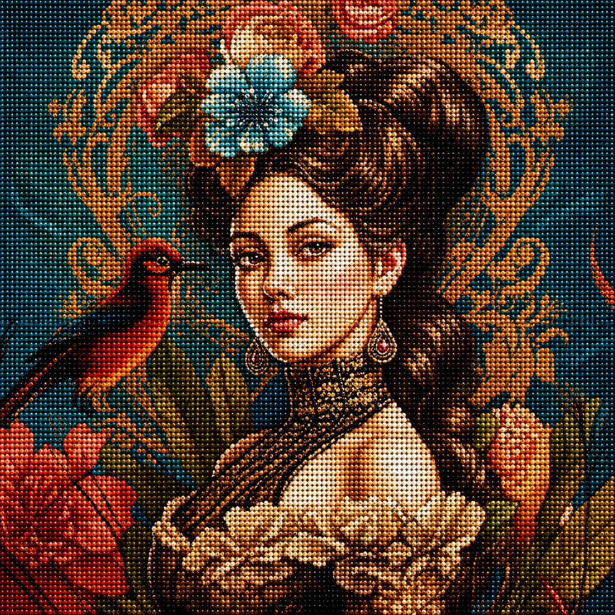 Bird And Woman Diamond Art Kit — diamond art kit canvas