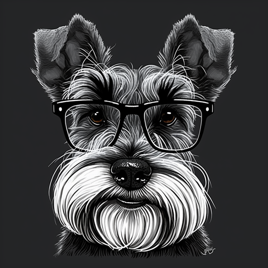 Black and White Schnauzer Diamond Art Kit