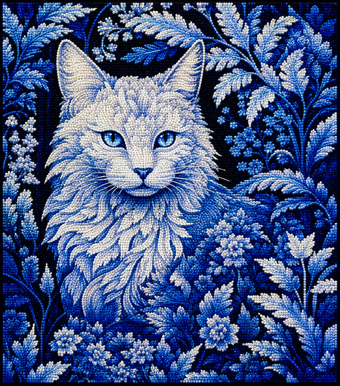 Blue Abstract Cat Diamond Art Kit — diamond art kit canvas