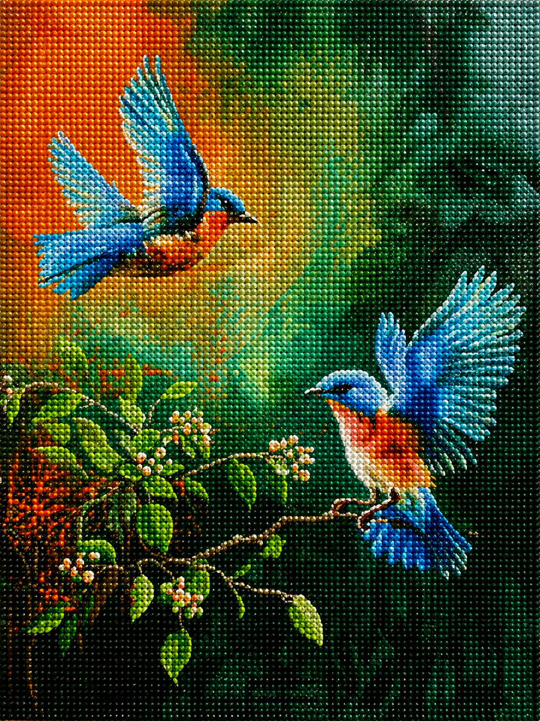 Bluebirds Flying Diamond Art Kit — diamond art kit canvas