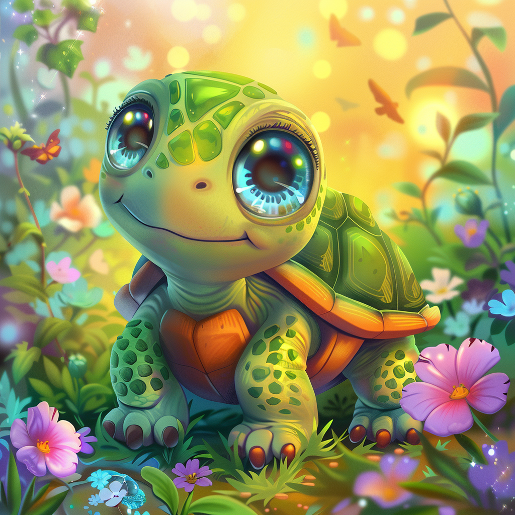Blue Eye Little Turtle Diamond Art Kit