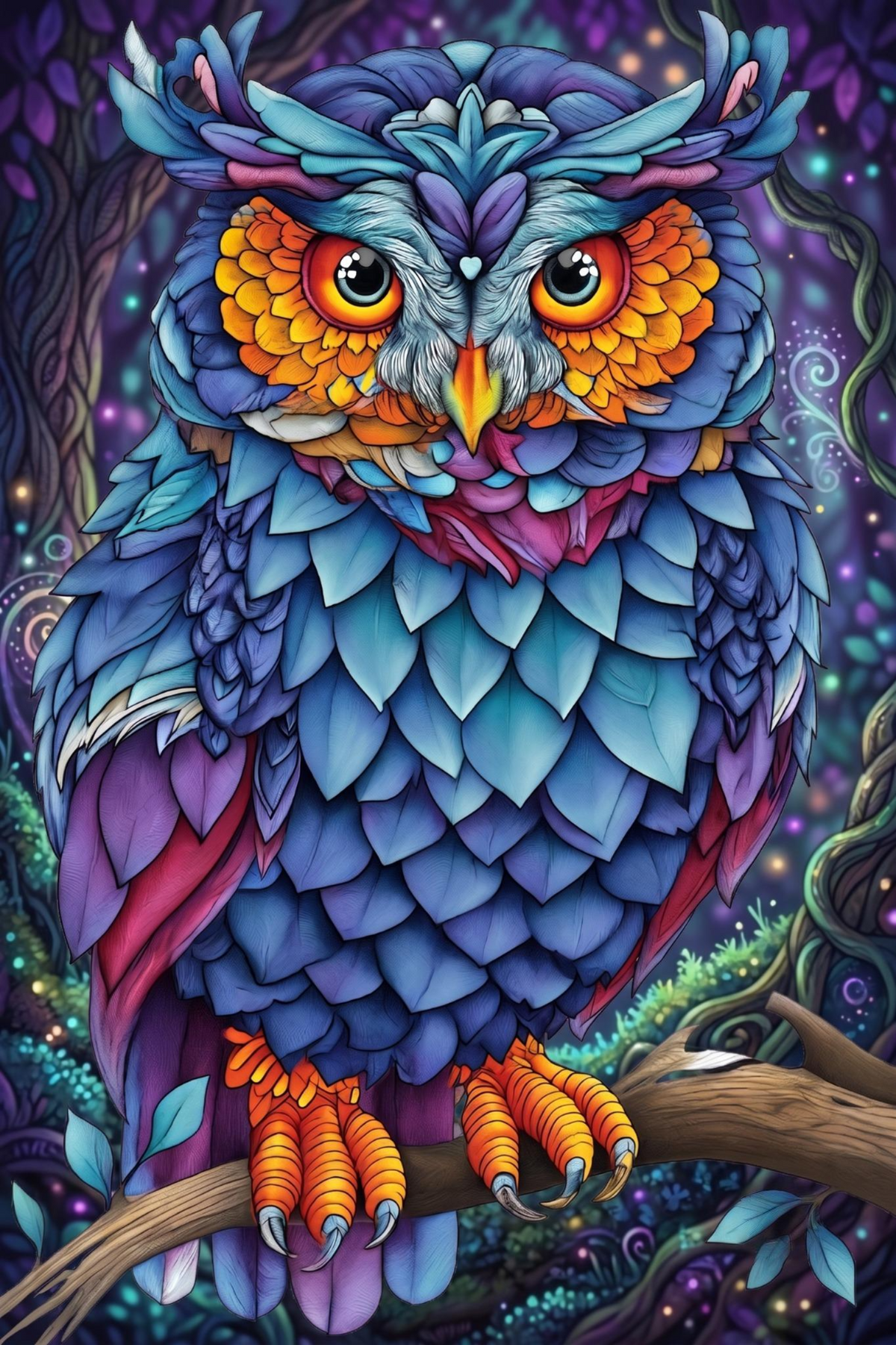 Blue Feather Owl Diamond Art Kit — diamond art kit canvas