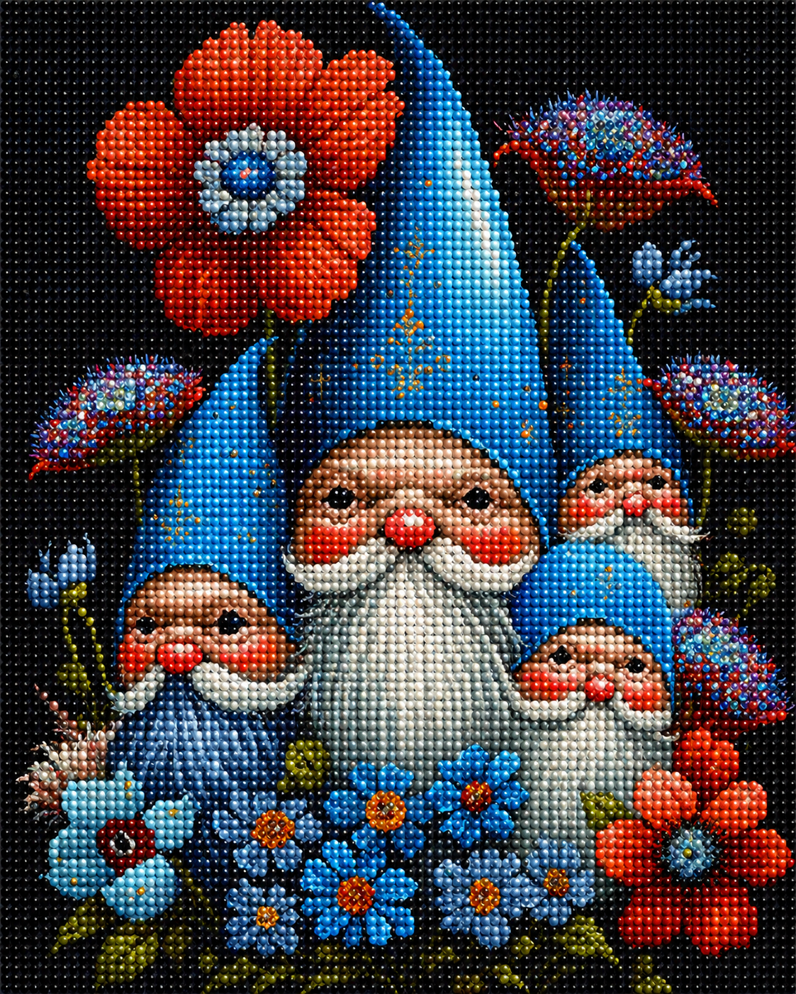 Blue Hat Gnomes Diamond Art Kit — diamond art kit canvas