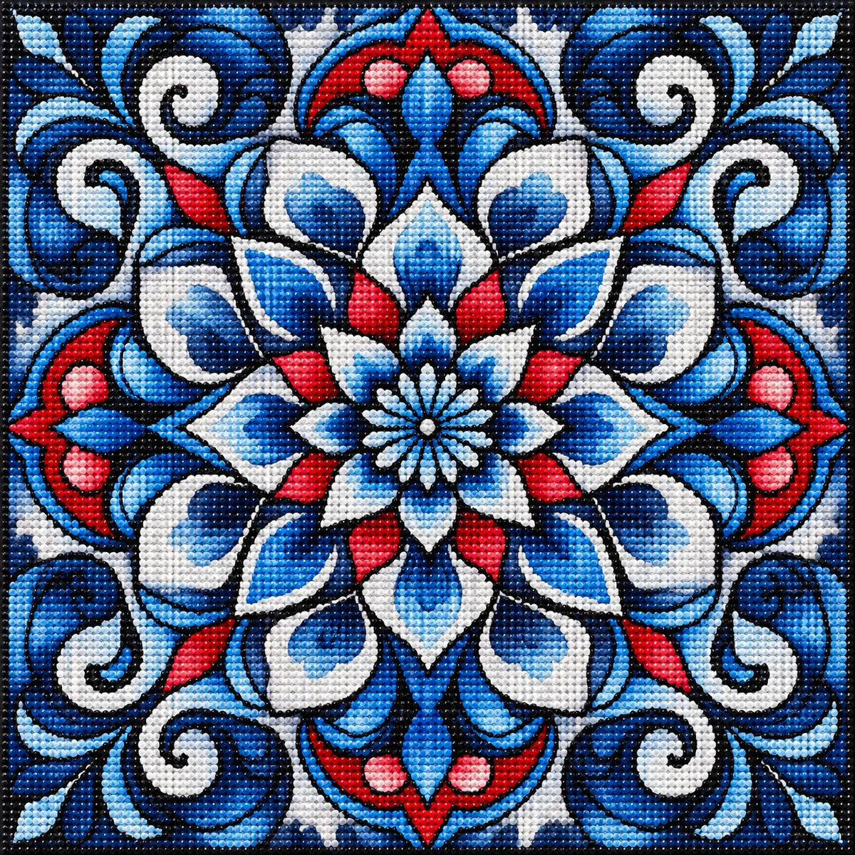 Blue Watercolor Mandala Diamond Art Kit