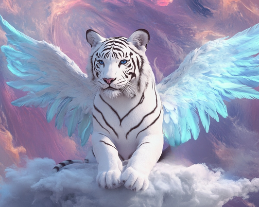 Blue Winged White Tiger Diamond Art Kit