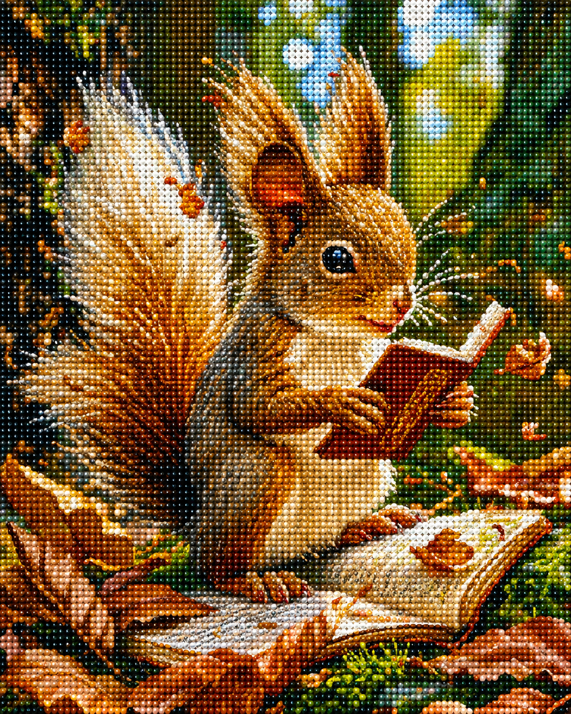 Books And Squirrel Diamond Art Kit — diamond art kit canvas
