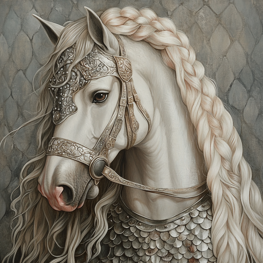 Braided Mane Armored Horse Diamond Art Kit