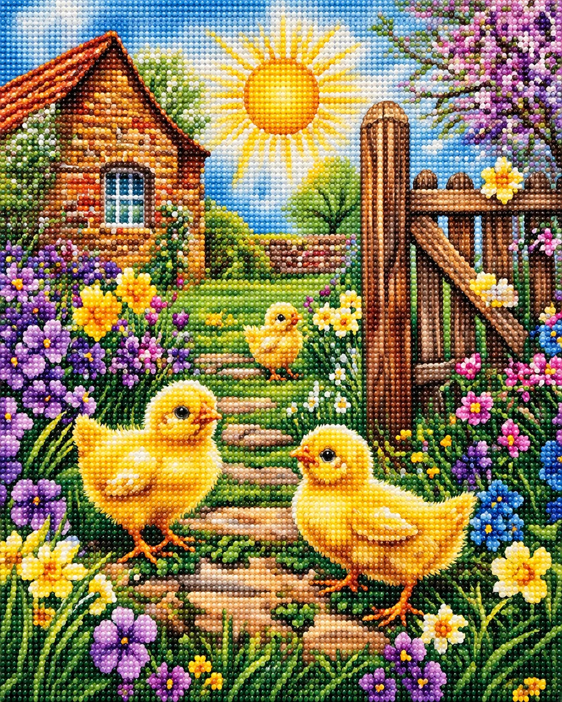 Brick House Yellow Chicks Diamond Art Kit