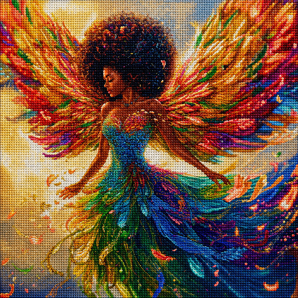 Bright Colored Wing Angel Diamond Art Kit