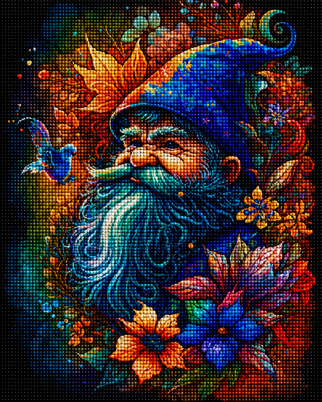 Bright Flower Gnome Diamond Art Kit