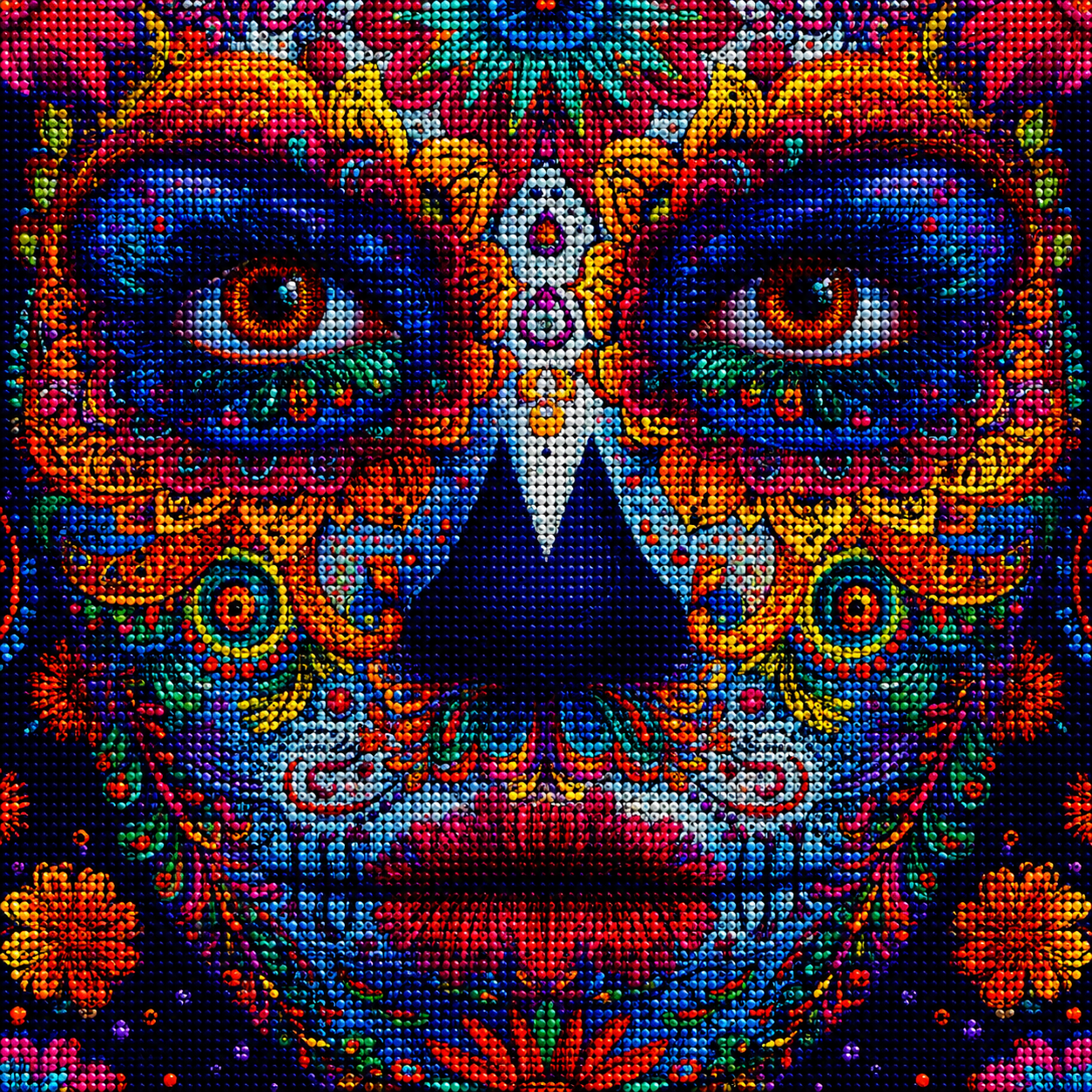 Bright Painted Face Diamond Art Kit — diamond art kit canvas