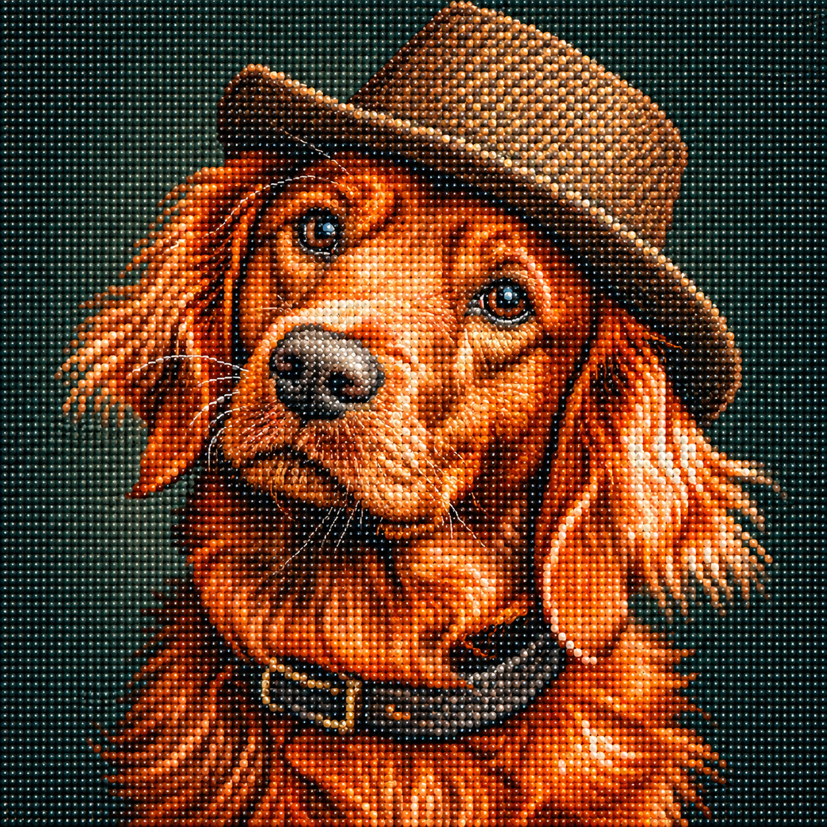 Brown Hat Irish Setter Diamond Art Kit
