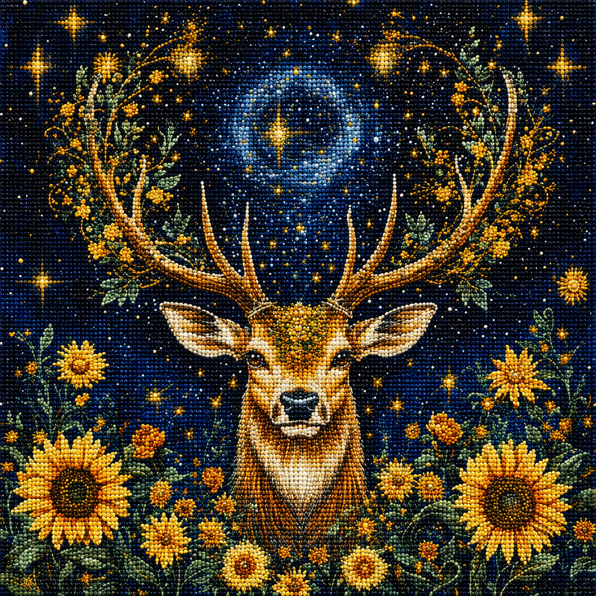 Buck And Sunflowers Diamond Art Kit — diamond art kit canvas