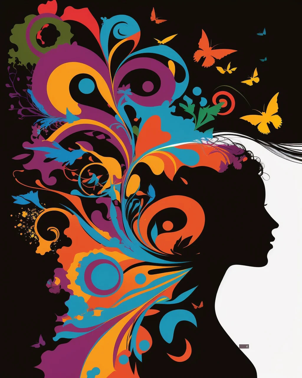 Swirl Woman Silhouette Diamond Art Kit