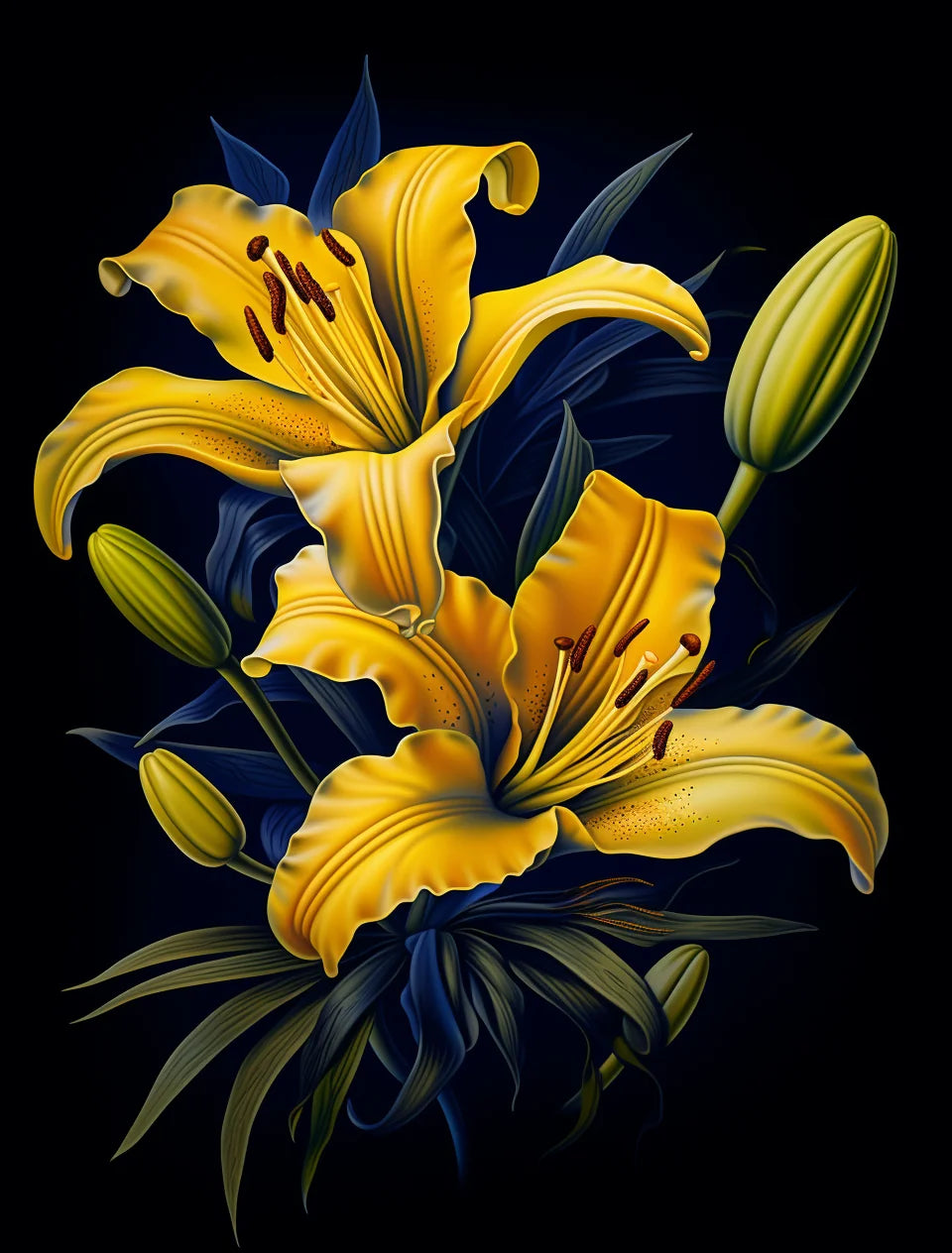 Two Yellow Lilies Diamond Art Kit
