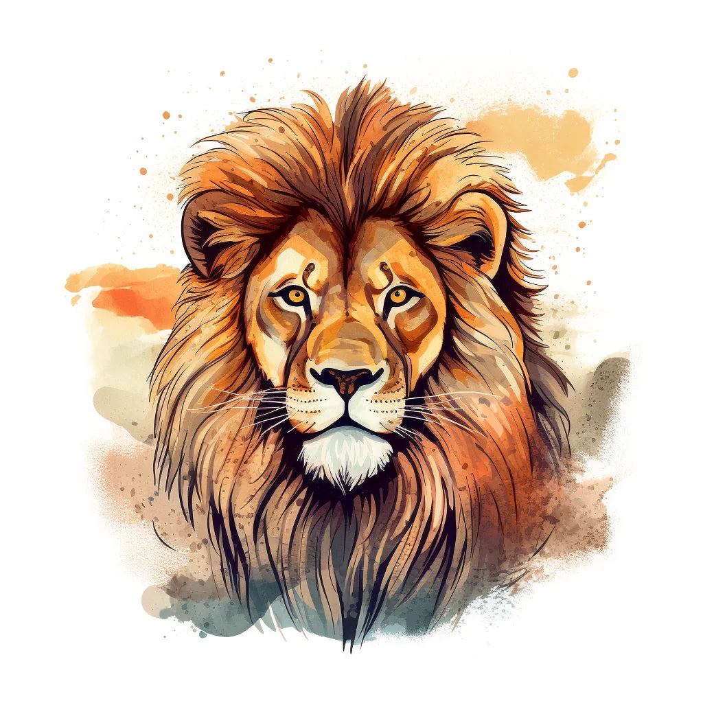 Lion Watercolor Diamond Art Kit