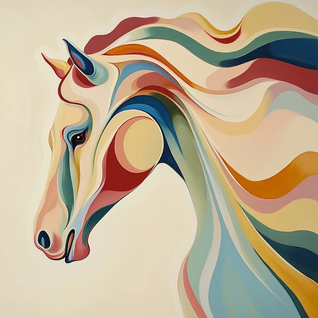 Neutral Colors Abstract Horse Diamond Art Kit